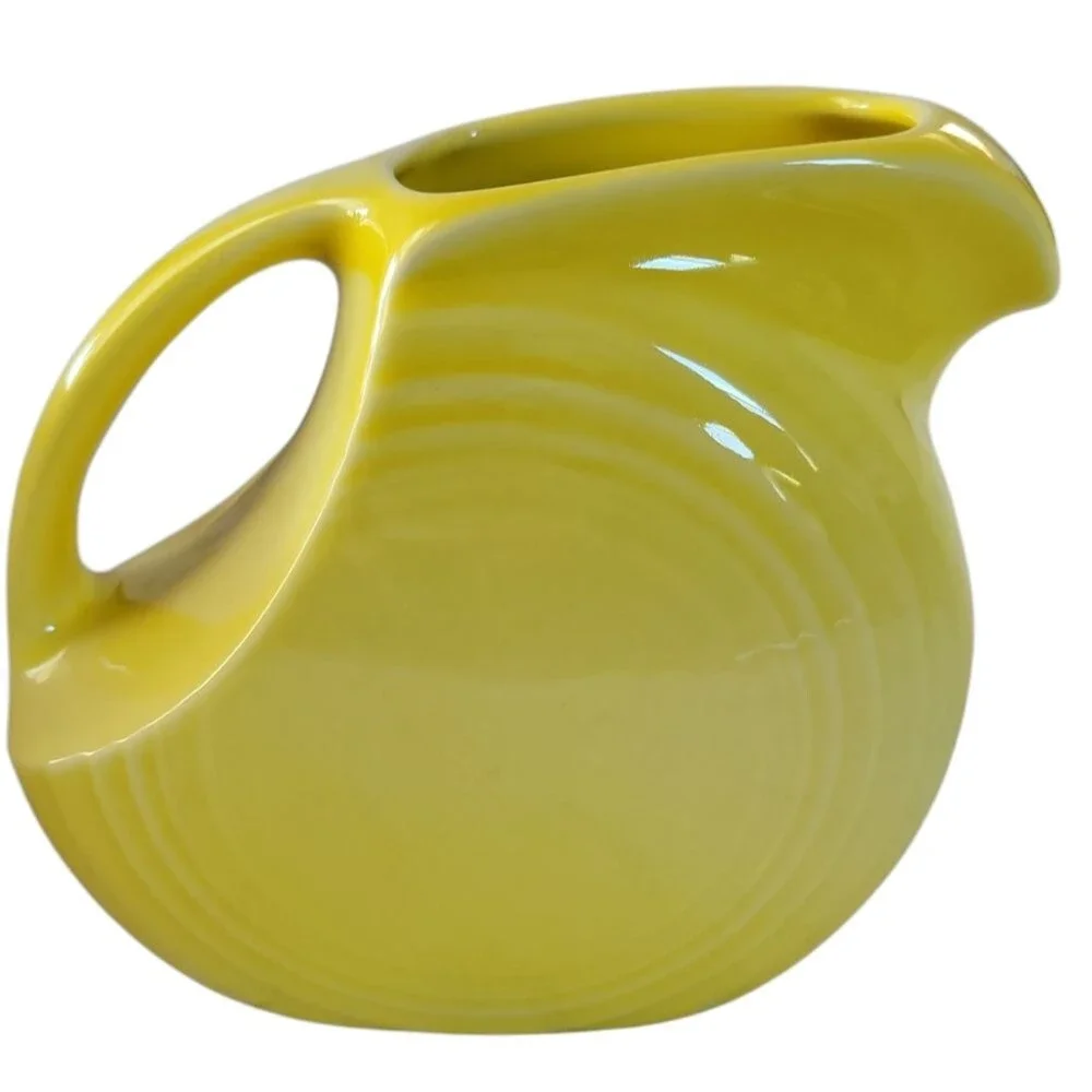 Fiestaware Fiesta Small Ceramic Pitcher Disk Container Dish Sunflower 28 Oz